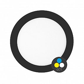 Ecolite LADA (N) zapušt. kruh černý 6W/CCT/490lm/IP44 12cm